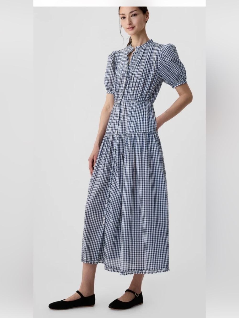 Gap × DÔEN Gingham Maxi Dress Size Medium New NWT Sold Out Limited Edition - Picture 2 of 5